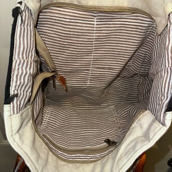 Canvas cotton leather tote - Picture 4 of 6